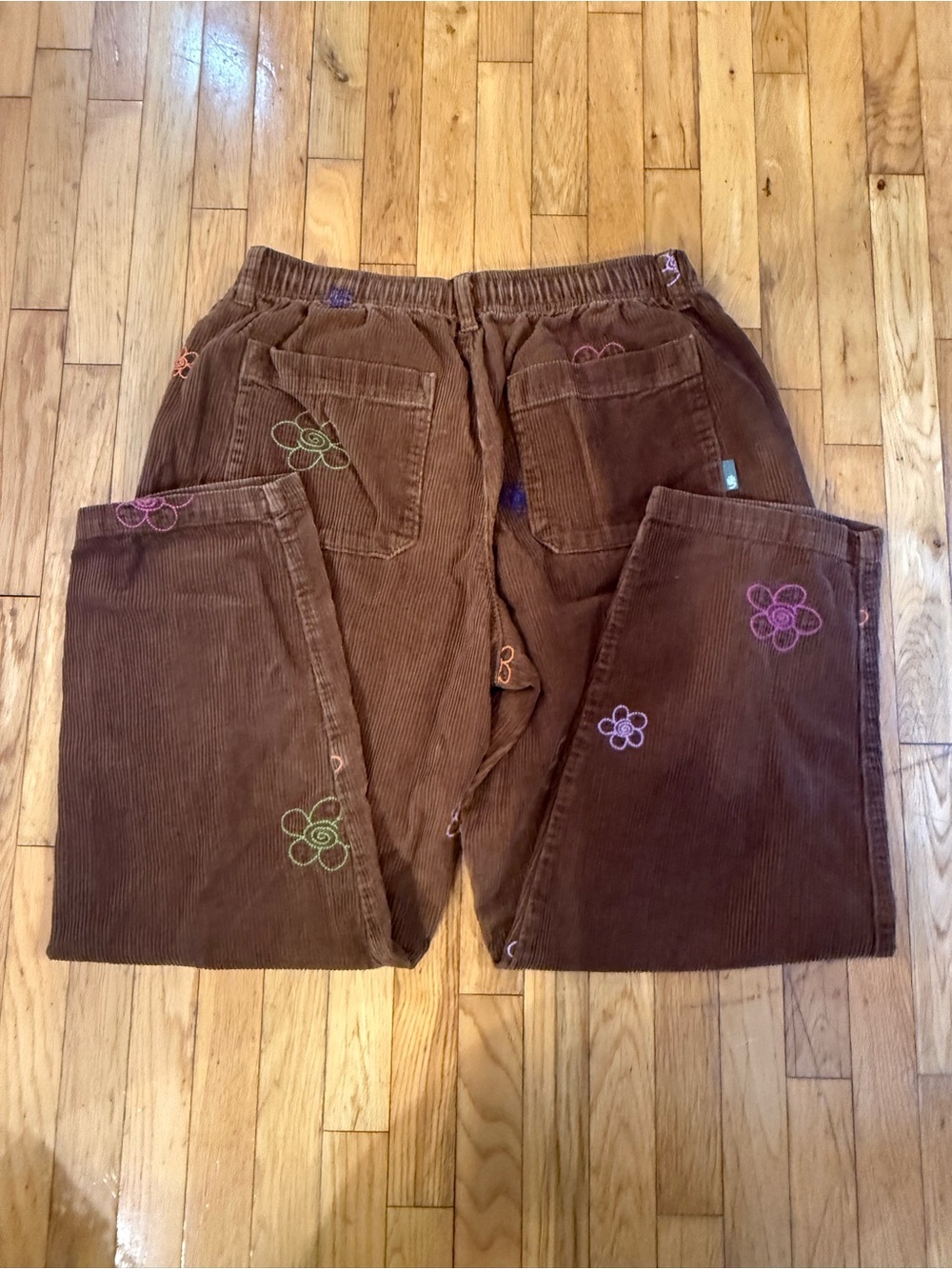 Urban Outfitters Brown Corduroy jeans with Embroidered Flowers #794 - Picture 2 of 7